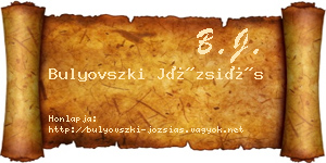 Bulyovszki Józsiás névjegykártya